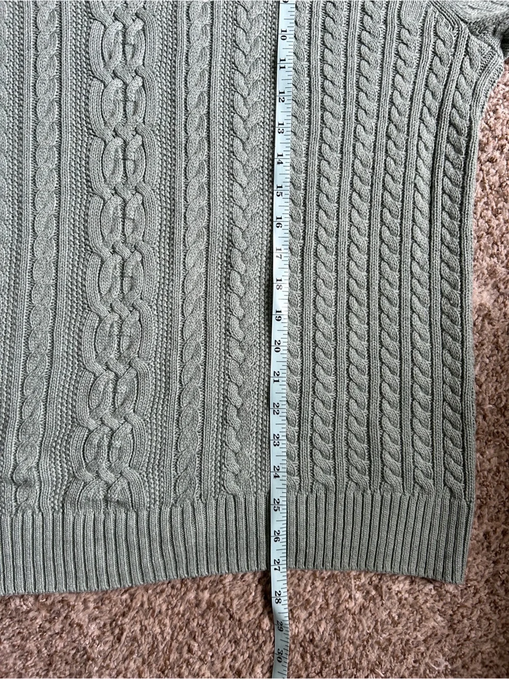 Amazon Essentials Cotton Cableknit Crewneck Sweater Ribbed Fisherman Style XXL